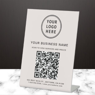 Geschäfts-QR-Code-Logo Rosa Sockelschild