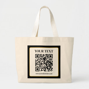 Geschäfts-QR-Code mit oberem und unterem Text, Sch Jumbo Stoffbeutel