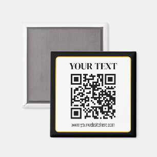 Geschäfts-QR-Code mit oberem und unterem Text, Sch Magnet