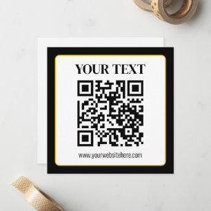 Geschäfts-QR-Code mit oberem und unterem Text, Sch Mitteilungskarte