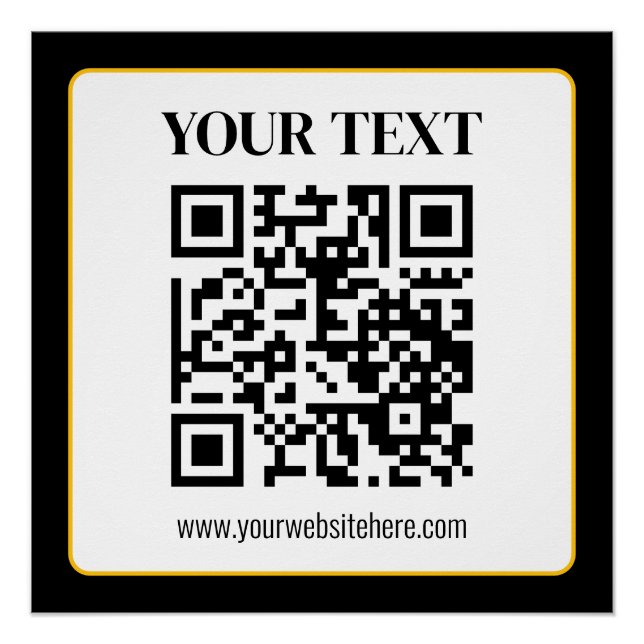 Geschäfts-QR-Code mit oberem und unterem Text, Sch Poster (Vorderseite)