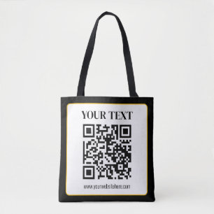 Geschäfts-QR-Code mit oberem und unterem Text, Sch Tasche