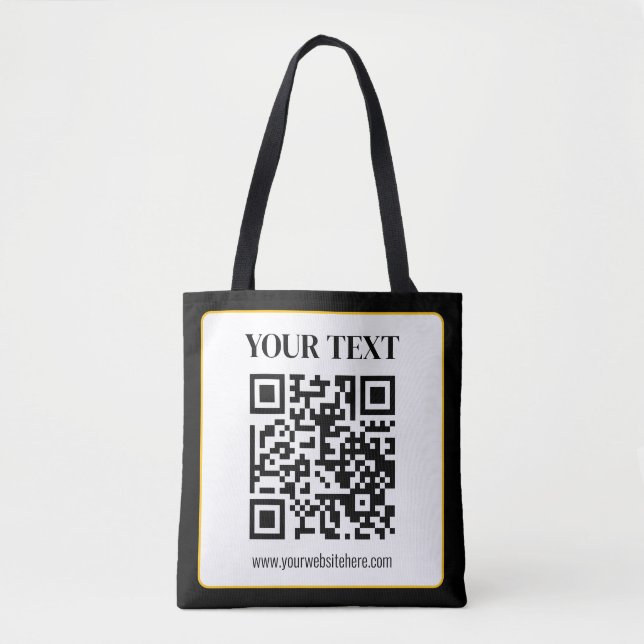 Geschäfts-QR-Code mit oberem und unterem Text, Sch Tasche (Vorderseite)