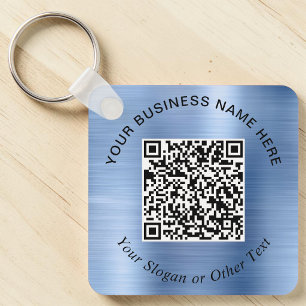 Geschäfts-QR-Code Promotional Blau Schlüsselanhänger