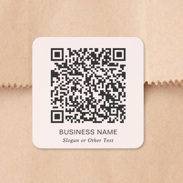 Geschäfts-QR-Code Rosa Quadratischer Aufkleber (Von Creator hochgeladen)