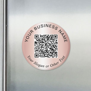 Geschäfts-QR-Code Rose Gold Werbeartikel Magnet