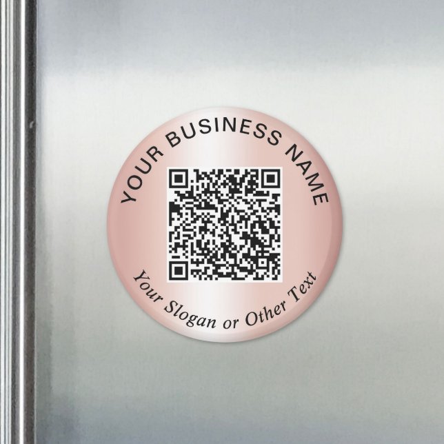 Geschäfts-QR-Code Rose Gold Werbeartikel Magnet (Business QR Code Rose Gold Promotional Magnet)