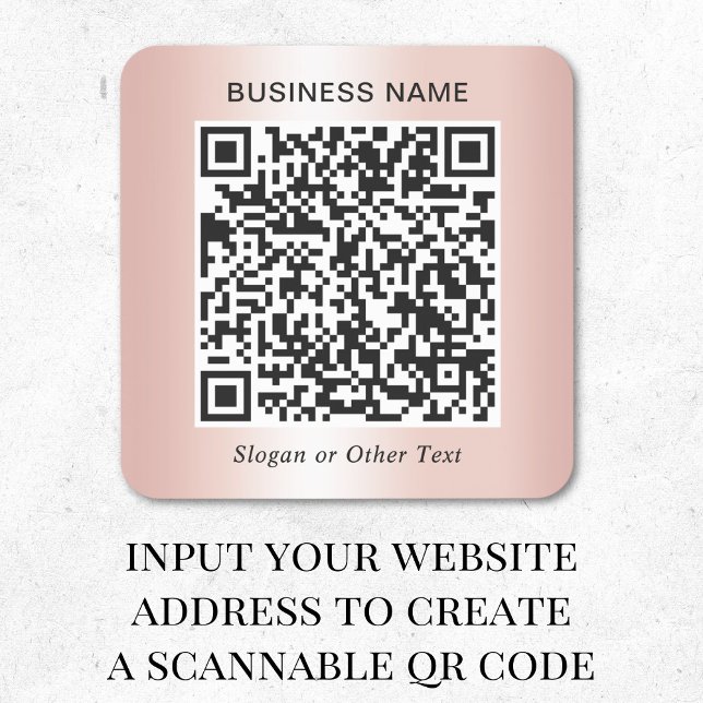 Geschäfts-QR-Code Roségold Quadratischer Aufkleber (Von Creator hochgeladen)