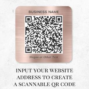 Geschäfts-QR-Code Roségold Quadratischer Aufkleber