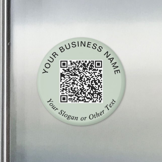 Geschäfts-QR-Code Sage Green Werbeartikel Magnet (Business QR Code Sage Green Promotional Magnet)