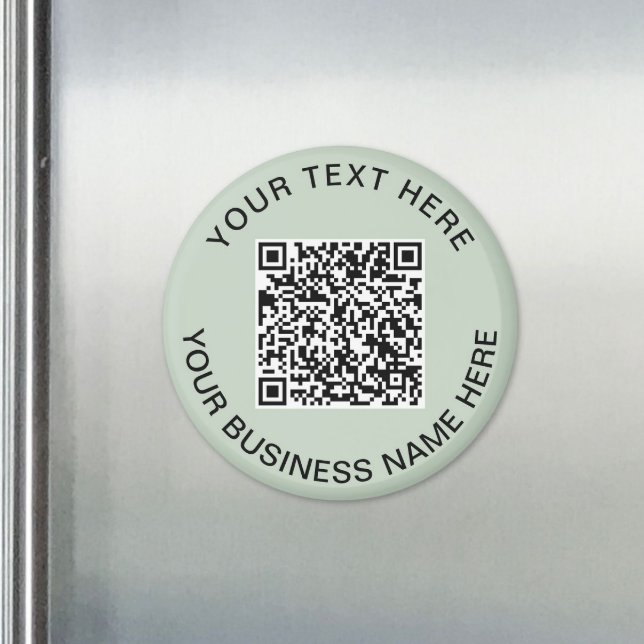 Geschäfts-QR-Code Sage Green Werbeartikel Magnet (Business QR Code Sage Green Promotional Magnet)