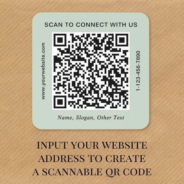 Geschäfts-QR-Code Sage Grün Quadratischer Aufkleber (Von Creator hochgeladen)