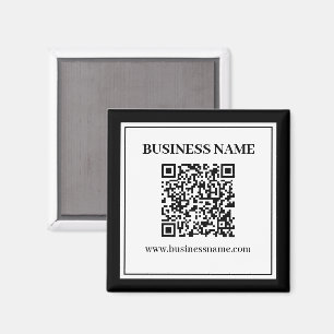 Geschäfts-QR-Code Schwarz & Weiß Magnet