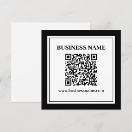 Geschäfts-QR-Code | Schwarz & Weiß Mitteilungskarte