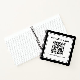 Geschäfts-QR-Code | Schwarz & Weiß Notizbuch
