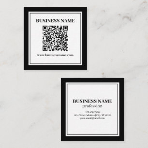 Geschäfts-QR-Code Schwarz & Weiß Quadratische Visitenkarte