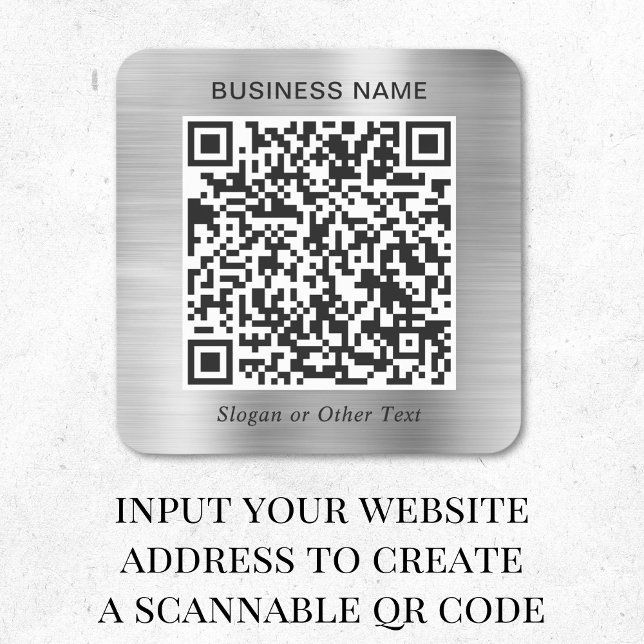 Geschäfts-QR-Code Silber Quadratischer Aufkleber (Von Creator hochgeladen)