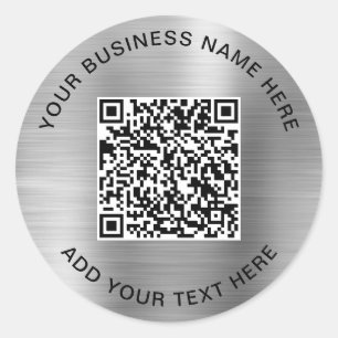 Geschäfts-QR-Code Silber Runder Aufkleber