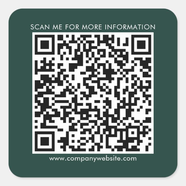 Geschäfts-QR-Code und moderne benutzerdefinierte W Quadratischer Aufkleber (Vorderseite)