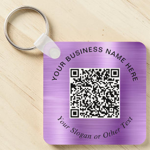 Geschäfts-QR-Code Werbe-Lila Schlüsselanhänger