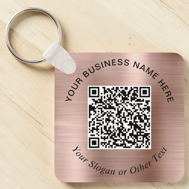 Geschäfts-QR-Code Werbe-Roségold Schlüsselanhänger (Business QR Code Promotional Rose Gold Keychain)