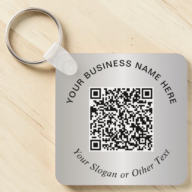 Geschäfts-QR-Code Werbe-Silber Schlüsselanhänger (Business QR Code Promotional Silver Keychain)