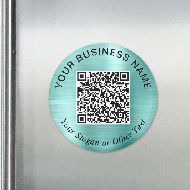 Geschäfts-QR-Code Werbe Teal Mintgrün Magnet (Business QR Code Promotional Teal Mint Green Magnet)
