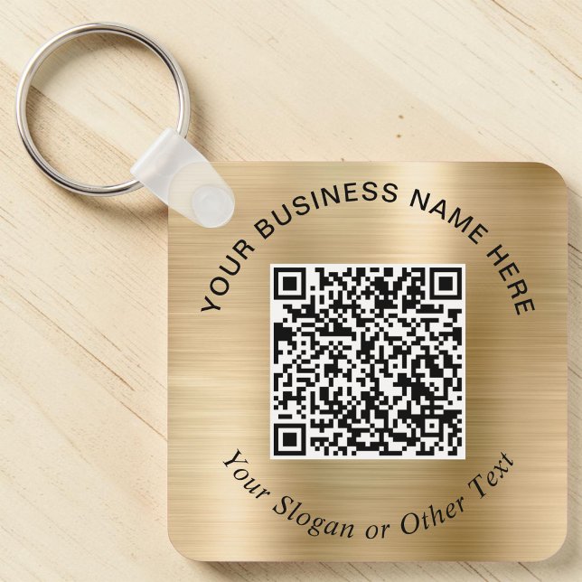 Geschäfts-QR-Code Werbegold Schlüsselanhänger (Business QR Code Promotional Gold Keychain)