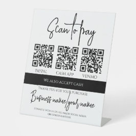 Geschäfts-Scan zum Bezahlen Personalisierter 3-QR- Sockelschild