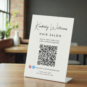 Geschäfts-Signatur-Schrift-Monogramm-QR-Code Sockelschild