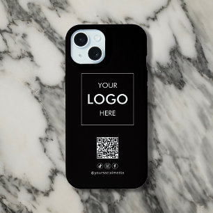 Geschäfts-Social-Media-QR-Code Schwarz iPhone 15 Hülle