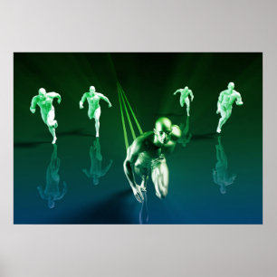 Geschäfts-Technologie-Konzept auf weltweitem Poster