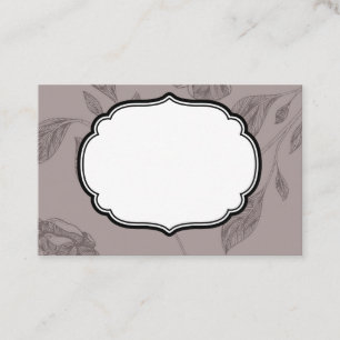 Geschäfts- / Termin Karte Taupe Blumenmuster 
