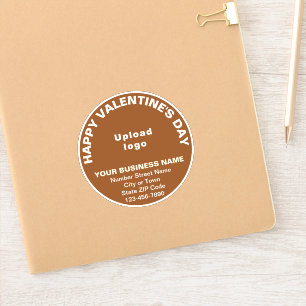 Geschäfts-Valentinsgruß auf braunem runden Vinyl Aufkleber