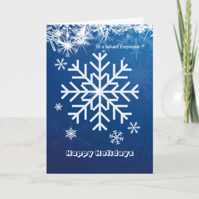 Geschäfts-Weihnachtsangestellter - weiße Feiertagskarte (Vorderseite)