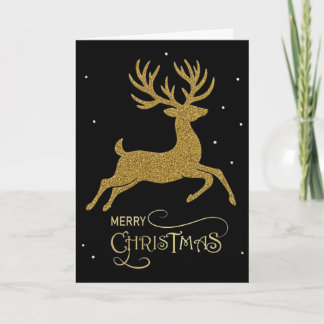 Geschäfts-Weihnachtskarte – Gold Glitter Rentier Karte