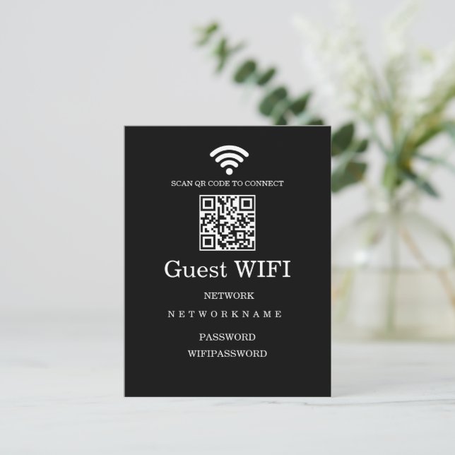 Geschäfts-Wifi modernes Netzwerk-QR-Code  Postkarte (Stehend Vorderseite)