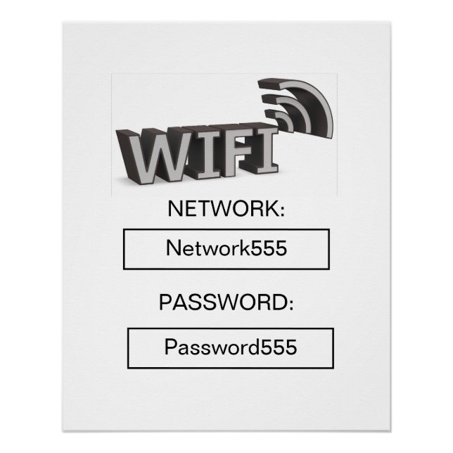 Geschäfts-Wifi-Passwort  Poster (Vorderseite)