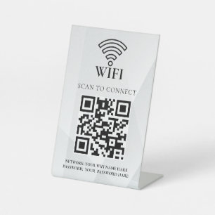 Geschäfts-WLAN-Netzwerk-QR-Code personalisiert Sockelschild