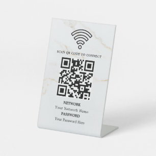 Geschäfts-WLAN-Netzwerk-QR-Code personalisiert Sockelschild