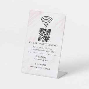 Geschäfts-WLAN-Netzwerk-QR-Code personalisiert Sockelschild