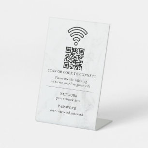 Geschäfts-WLAN-Netzwerk-QR-Code personalisiert Sockelschild