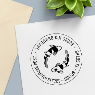 Geschäftsadresse des japanischen Koi Fish Store Permastempel