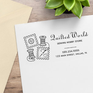 Geschäftsadresse des Quilt Sewing Craft Hobby Gummistempel