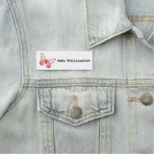 Geschäftsangestellter Lehrer Schmetterling Arbeit Namensschild