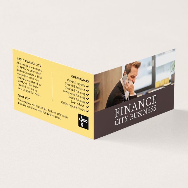 Geschäftsanruf, Logo/Foto, Business & Finance Visitenkarten (Vorderseite)