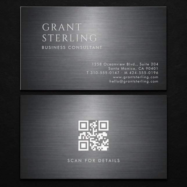 Geschäftsberater Metallischer QR-Code Visitenkarte (Von Creator hochgeladen)