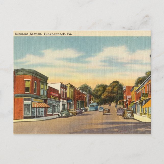 Geschäftsbereich, Tunkhannock, Pennsylvania Postkarte (Vorderseite)