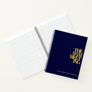 Geschäftsbesprechungsnotizen Navy Blau Gold Modern Notizbuch