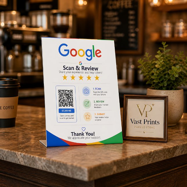 Geschäftsbewertung Google Review QR Schild (Business Feedback Google Review QR Sign
)